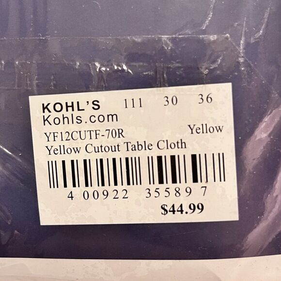 Croft&Barrow Spring Floral Collection Buttercup Round Tablecloth Yellow 70” - Picture 5 of 7